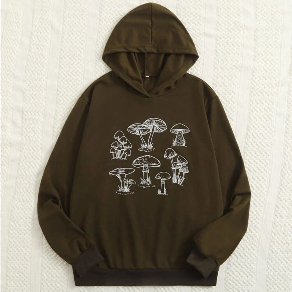 Dark green mushroom hoodie